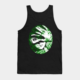 Punk Fashion Style Oval Green Glowing Girl Tank Top